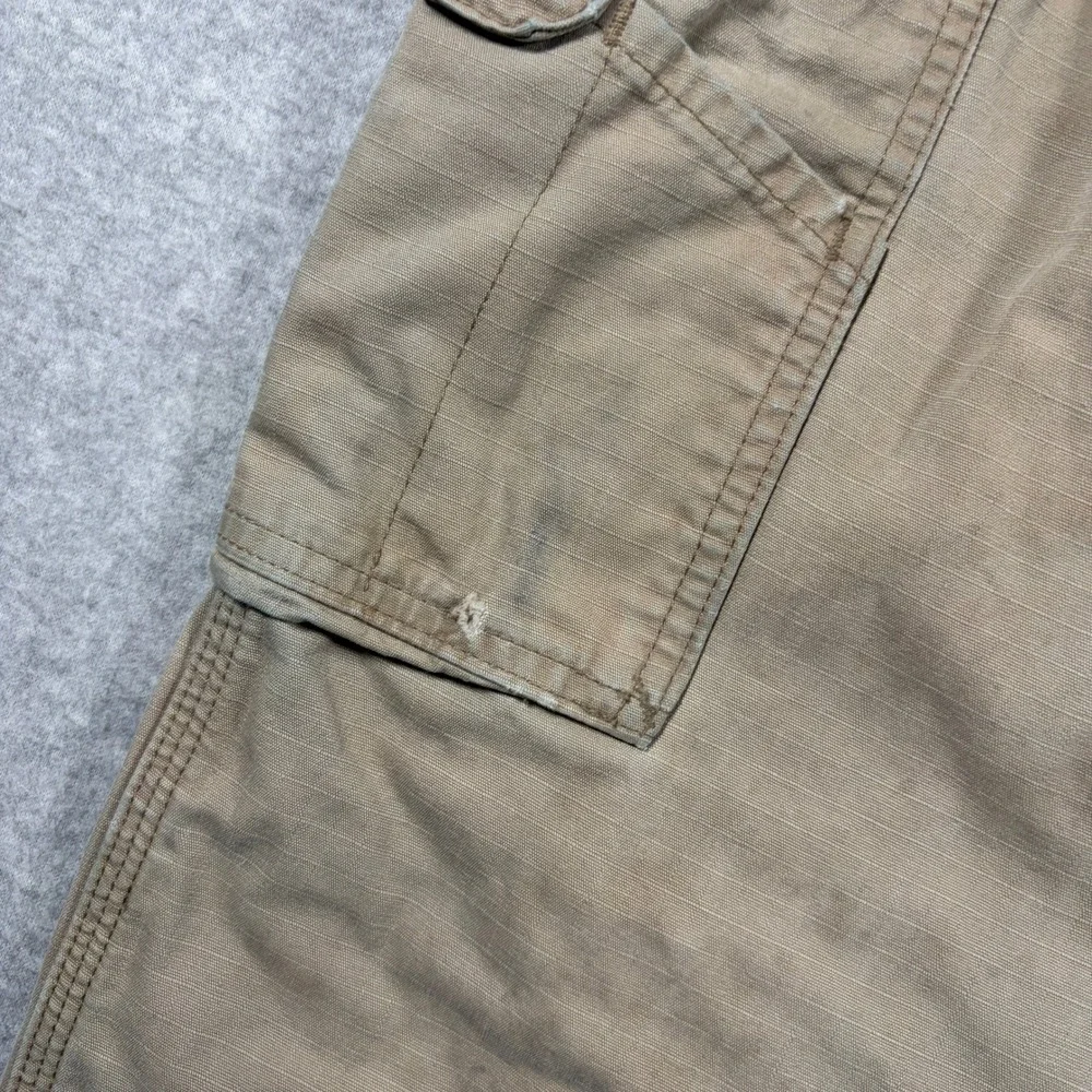 Carhartt Cargo Pants Mens 36x34 Tan B342 DES Relaxed Fit Ripstop Work Trousers